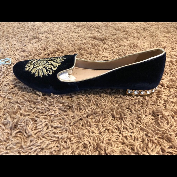 Miu Miu Crystal Velvet Loafers - Picture 3 of 4